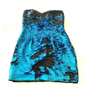 Deep Sky Blue Mini Dress